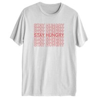 Hybrid Men’s Stay Hungry Graphic T-Shirt (White, XXL)