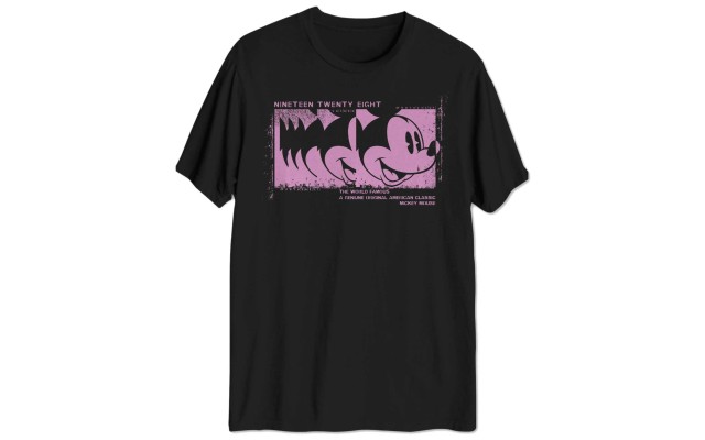  Mickey Mouse Head Stamp Men’s Graphic T-Shirt (Black, M)