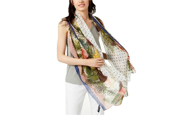 I.n.c. Tropical Stripe Wrap & Cover-Up (Pink, One Size)