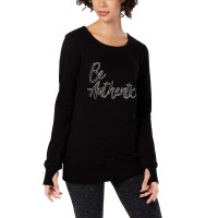 Ideology Be Authentic Graphic Strappy-Back Top (Noir, M)