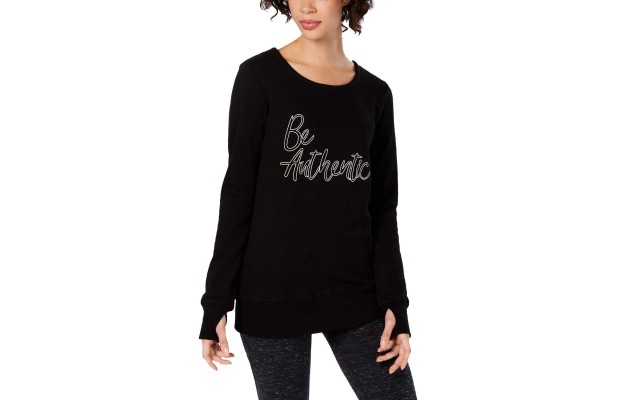  Be Authentic Graphic Strappy-Back Top (Noir, M)