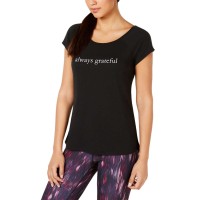 Ideology Graphic Strappy-Back T-Shirt (Black, XS)