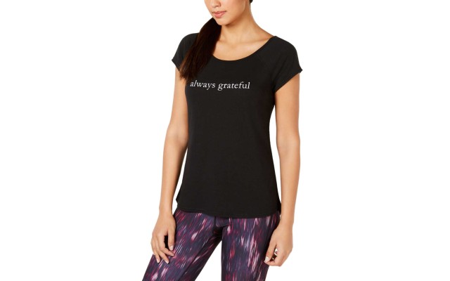  Graphic Strappy-Back T-Shirt (Black, XS)