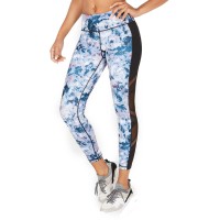 Ideology Kaleidoscope Mesh-Trimmed Leggings (PacificTeal, XS)