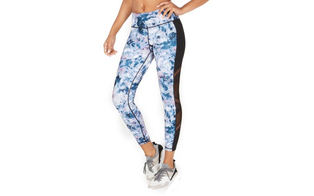  Kaleidoscope Mesh-Trimmed Leggings (PacificTeal, XS)