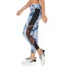  Kaleidoscope Mesh-Trimmed Leggings (PacificTeal, XS)