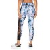  Kaleidoscope Mesh-Trimmed Leggings (PacificTeal, XS)