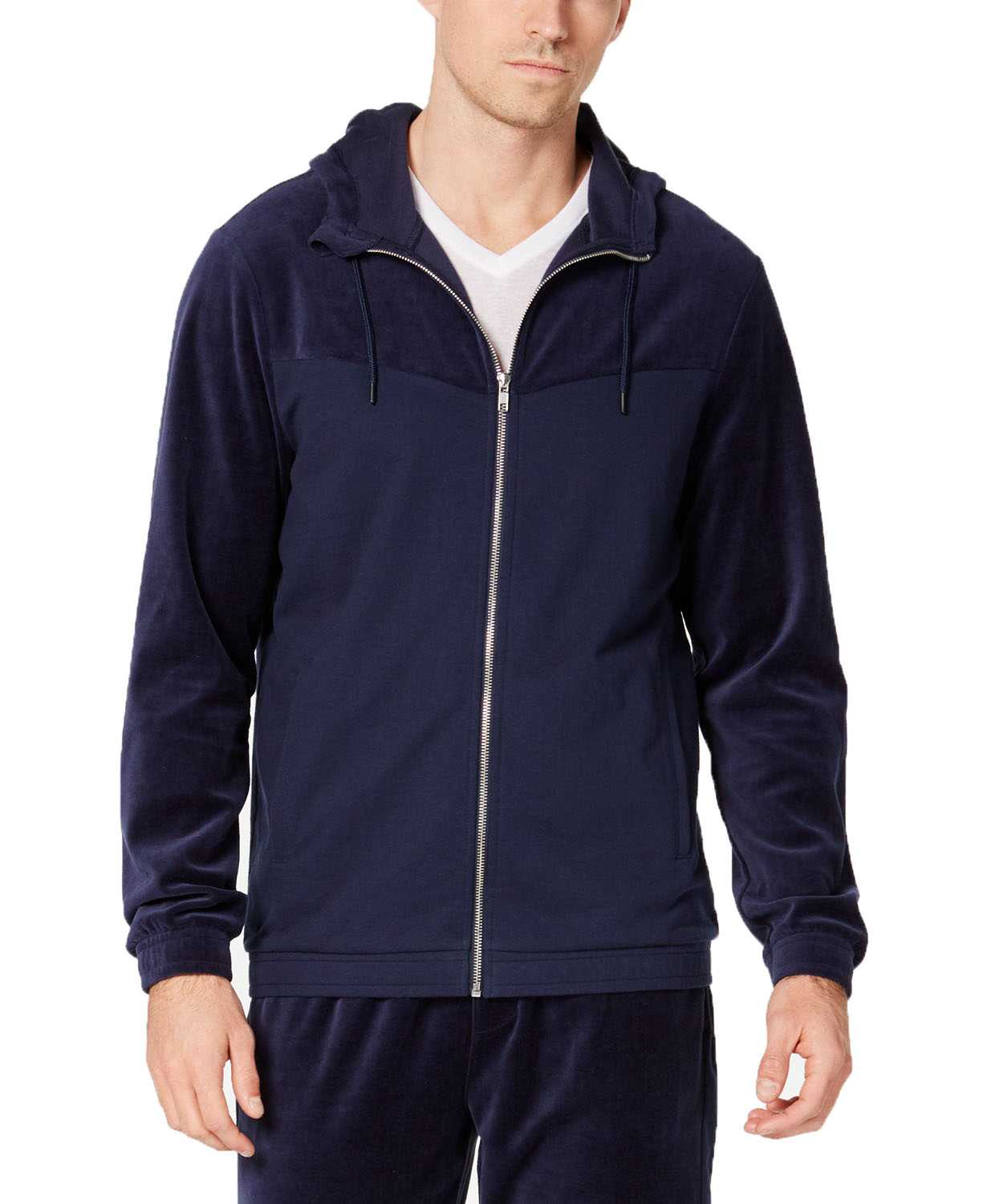 Ideology Men's Velour Chevron Zip Hoodies