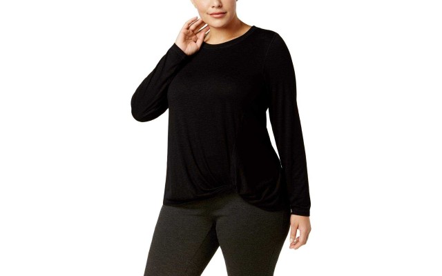  Super-Soft Knotted Top (Black, 2X)
