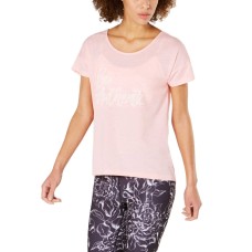 Ideology Women’s Be Authentic Graphic T-Shirt (Peach Kiss, L)
