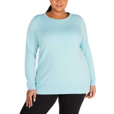 Ideology Women's Plus Size Lattice-Back Pullover Blouse Shirt Tops