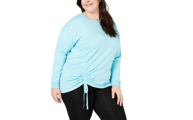  Women's Plus Size Ruched-Side Blouse Pullover Shirt Tops