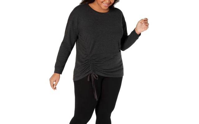  Women's Plus Size Ruched-Side Blouse Pullover Shirt Tops