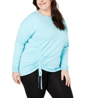 Ideology Women's Plus Size Ruched-Side Blouse Pullover Shirt Tops