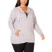  Women's Plus Size Space-Dyed Hoodie Pullover Sweater Tops