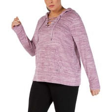 Ideology Women’s Plus Size Space-Dyed Lace-Up Hoodie