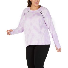 Ideology Women’s Plus Size Tie-Dyed Grommet Blouse Pullover Shirt Tops