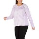  Women’s Plus Size Tie-Dyed Grommet Blouse Pullover Shirt Tops