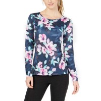 Ideology Women's Printed Keyhole-Back Blouse Shirt Tops