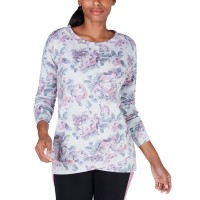 Ideology Women's Printed Tulip-Hem Blouse Pullover Shirt Tops