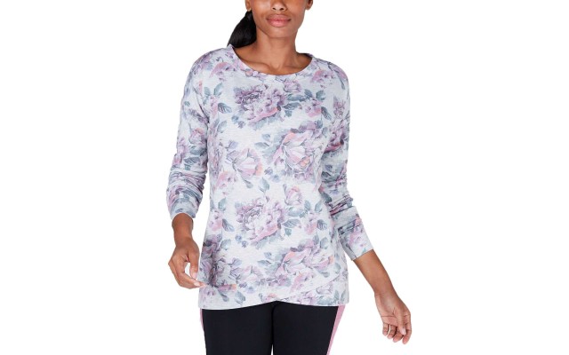 Women's Printed Tulip-Hem Blouse Pullover Shirt Tops