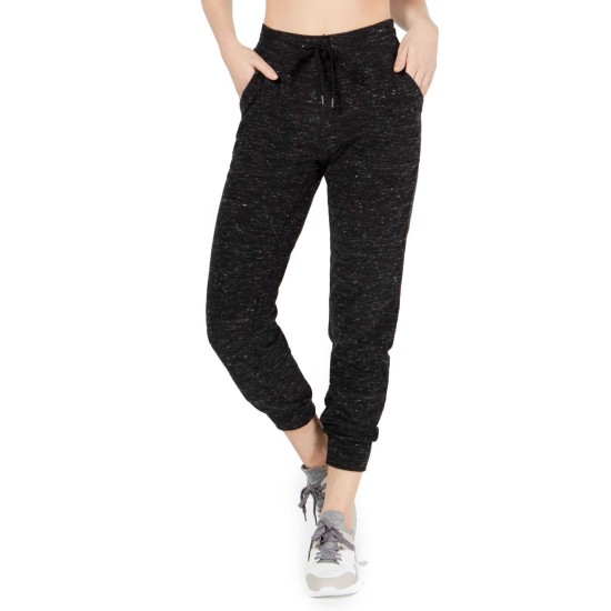 Women's Space-Dyed Joggers, Black, X-Small