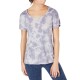  Women!s Tie-Dyed Strappy-Back High-Low Hem T-Shirt (Pastel Blue, XL)