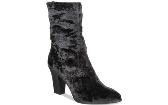  Truly Velvet Booties Women’s Shoes (Black,  6.5m)
