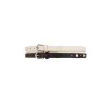 INC International Concepts 2-for-1 Imitation Pearl & Smooth Belts (Black/White, XL)