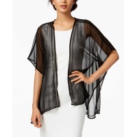 INC International Concepts Bead-trim Kimono (Black, One Size)