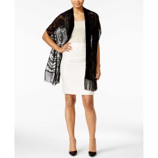 INC International Concepts Boho Velvet Burnout Scarf Black