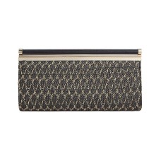 INC International Concepts Carolyn Straw Clutch (Black/Gold)