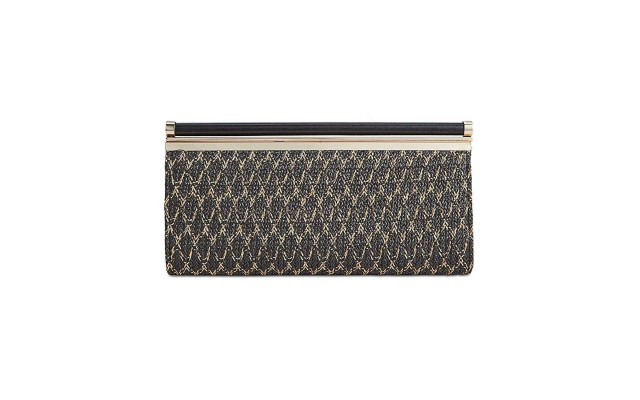  Carolyn Straw Clutch (Black/Gold)