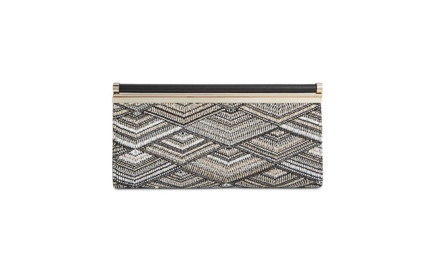  Carolyn Straw Clutch (Small, Gold/Charcoal)