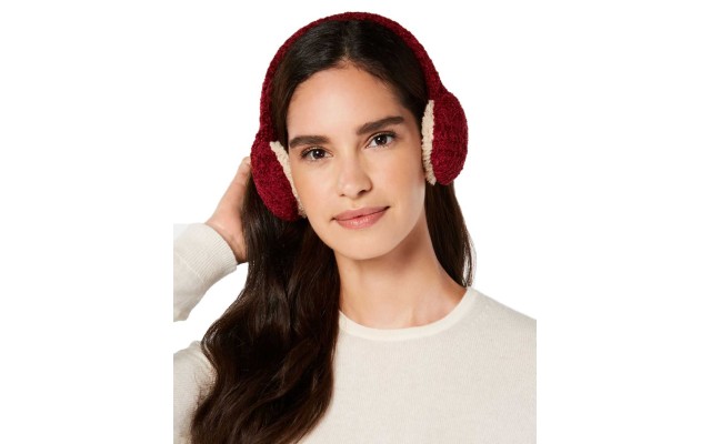  Chenille Earmuffs (Wine, One Size)