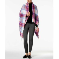 Inc International Concepts College Plaid Wrap & Scarf in One (Multi-Color, One Size)