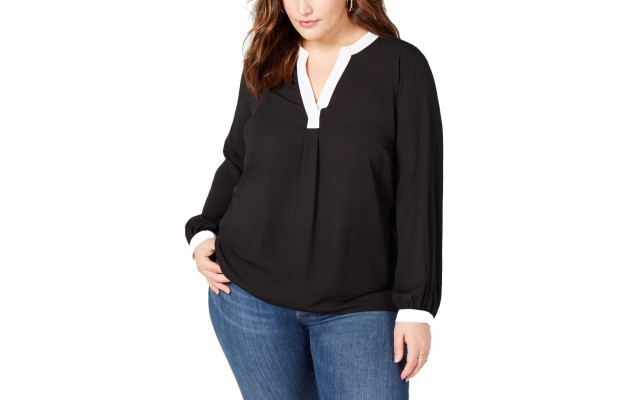  Colorblocked Top (Black, 1X Plus)