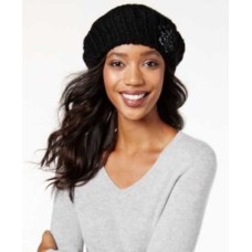Inc International Concepts Crochet Flower Beret (Black, One Size)