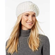 INC International Concepts Crochet Flower Beret Ivory