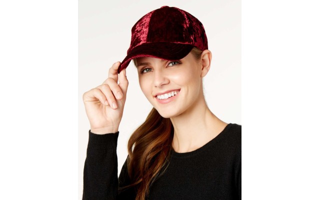  Crushed Velvet Baseball Cap (Wine)