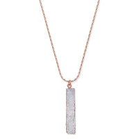 INC International Concepts Druzy Crystal Bar Necklace – White