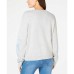  Embroidered Crew-Neck Sweater (M, Heather Belle Grey)