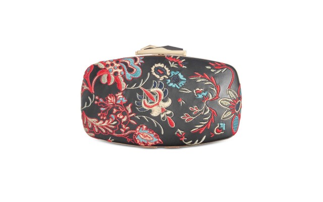 Embroidered Small Clutch – Black
