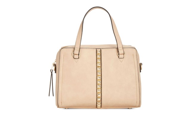  Faany Pyramid-Studded Satchel (Beige, One Size)