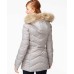  Faux-Fur-Hood Quilted Down Coat (Pebble, L)