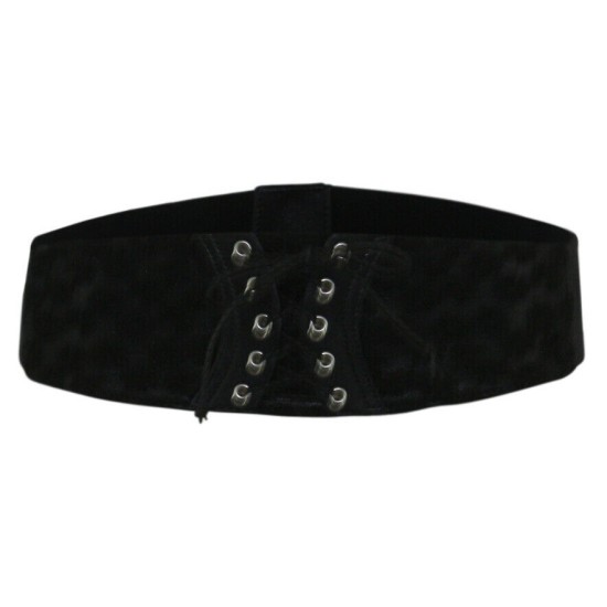  Floral Corset Stretch Belt (Black, S/M)