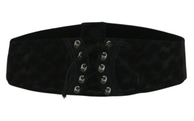  Floral Corset Stretch Belt (Black, S/M)