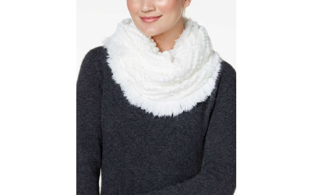  Fringe Infinity Scarf (Ivory)