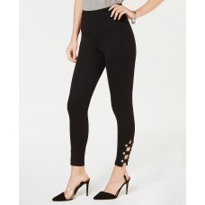 INC International Concepts Grommet Ladder Leggings (Black, M)