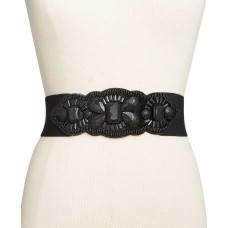 Inc International Concepts Lace Stone Stretch Belt (Black, S/M)